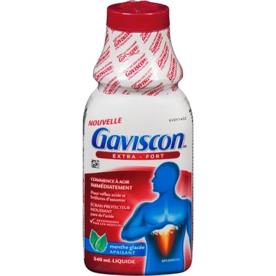 Gaviscon Extra-fort apaisant, menthe glacée 340 ml, 6,03 $/100ml