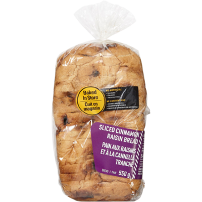 null Cinnamon Raisin Bread Sliced 550 g, $0.82/100g
