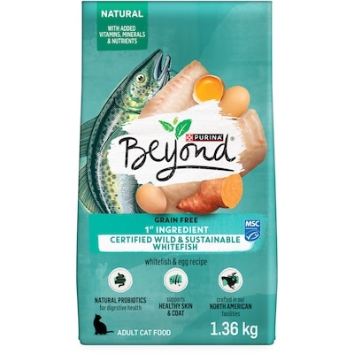 Purina Beyond Grain Free Wild-Caught Whitefish & Free Run Egg Recipe, Dry Cat Food 1.36 kg, $1.25/100g