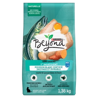 Purina Beyond Sans Grains Recette de Poisson Blanc Sauvage, Nourriture Sèche pour Chats 1.36 kg, 1,32 $/100g