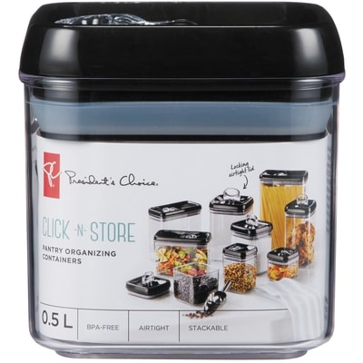 President's Choice Click-n-Store Pantry Container 0.5L  1 ea, $7.00/1ea