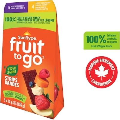 SunRype Boîte de collations 100% fruits et légumes Fruit To Go 126 g, 3,57 $/100g