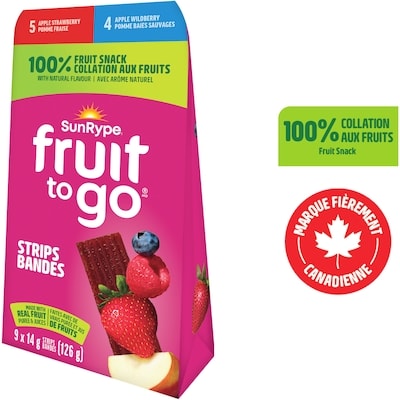 SunRype Boîte de collations 100% fruits Fruit To Go 126 g, 3,97 $/100g