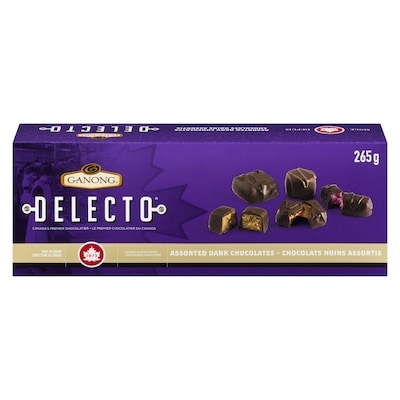 Ganong Chocolats noirs assortis 265 g, 3,39 $/100g