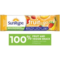 SunRype Collation 100% fruits Pomme, fraise, banane et carotte Fruit To Go 14 g, 5,64 $/100g