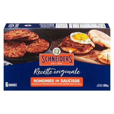Schneiders Rondines de saucisse à déjeuner, recette originale 375 g, 2,40 $/100g