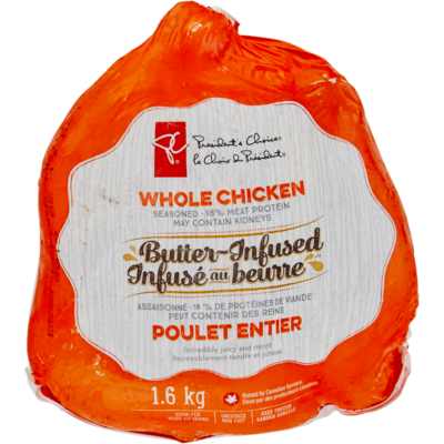 le Choix du Président Poulet Entier Infusé Au Beurre 1.66 kg, 0,72 $/100g