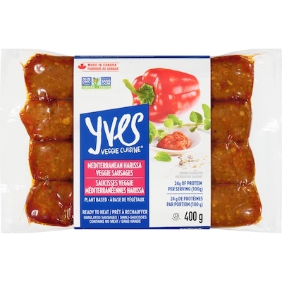 Yves Mediterranean Harissa Veggie Sausages  400 g, $2.25/100g