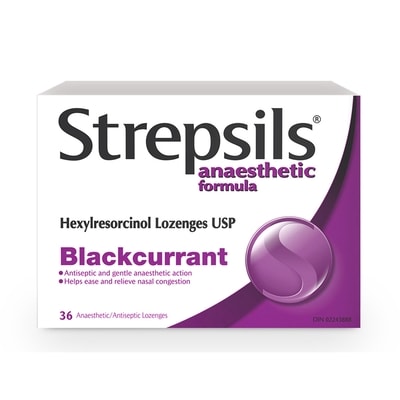 Strepsils Fast and Effective Relief for Sore Throat, Lozenges, Black Current 36 ea, $0.32/1ea