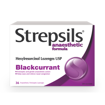 Strepsils Fast and Effective Relief for Sore Throat, Lozenges, Black Current 36 ea, $0.32/1ea
