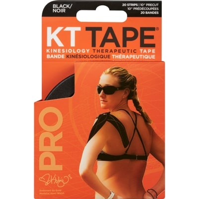 KT Tape Ruban adhésif thérapeutique Pro Kinesiology, 20 bandes, noir 20 ea, 1,25 $/1ch