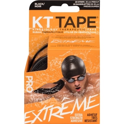KT Tape Pro Extreme Extra Strength Adhesive Tape Black 20 Strips 20 ea, $1.25/1ea
