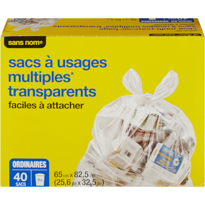 Sans Nom Sacs à usages multiples transparents faciles à attacher 40 ea, 0,26 $/1ch
