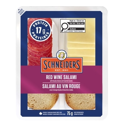 Schneiders Dry Cured Red Wine Salami Snack Kit 75 g, $6.65/100g