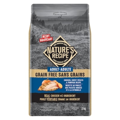 Nature's Recipe Adult Grain Free Chicken, Sweet Potato & Pumpkin Recipe Dog Food 1.8kg 1.8 kg, $0.94/100g