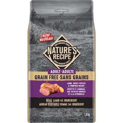Nature's Recipe Adult Grain Free Lamb, Sweet Potato & Pumpkin Recipe Dog Food 1.8kg 1.8 kg, $0.94/100g