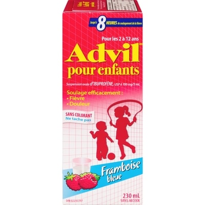 Advil Advil pour enfants Suspension orale framboise bleue, sans colorant 230 ml, 7,82 $/100ml