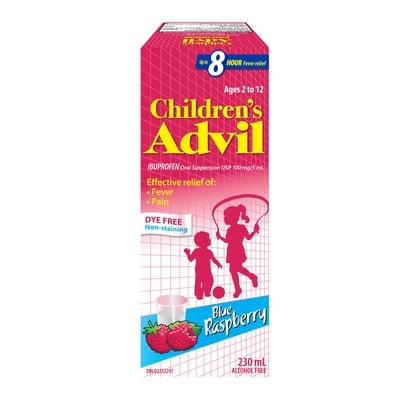 Advil Advil pour enfants Suspension orale framboise bleue, sans colorant 230 ml, 8,26 $/100ml