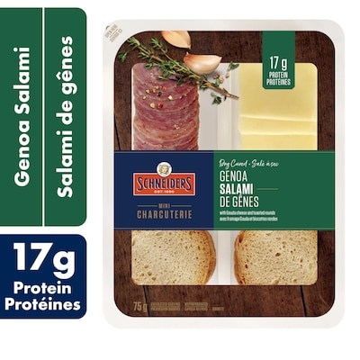 Schneiders Dry Cured Genoa Salami Snack Kit 75 g, $4.00/100g