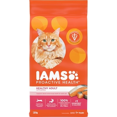 Iams Proactive Health Healthy Adult With Salmon Dry Cat Food 3.18 kg, $0.88/100g