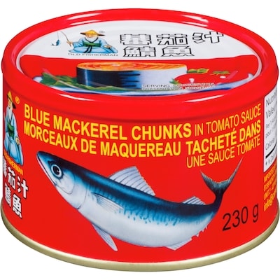 Old Fisherman Blue Mackerel Chunks In Tomato Sauce 230 g, $1.30/100g