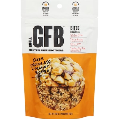 The GFB Bouchées sans gluten, chocolat noir et beurre d’arachides 113 g, 6,01 $/100g