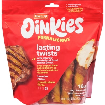 Hartz Oinkies gâteries à mâcher pour chiens mastication forte 464 g, 4,31 $/100g