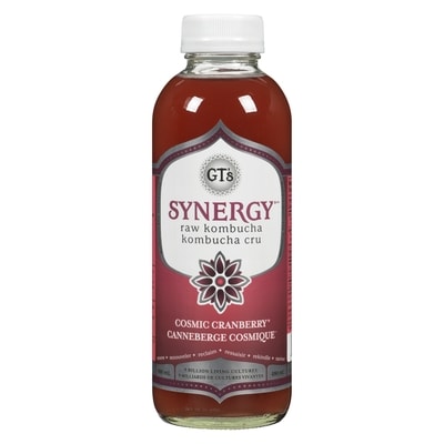 GT’s GT's Synergy Boisson Kombucha Biologique et Cru Canneberge Cosmique 480 ml, 1,00 $/100ml