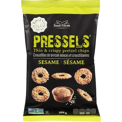 Dream Pretzels Thin & Crispy Pretzel Chips Sesame 200 g, $2.50/100g