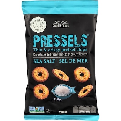 Dream Pretzels Thin & Crispy Pretzel Chips Sea Salt 200 g, $2.50/100g