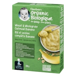 Nestlé Gerber Organic Wheat Wholegrain Oat Banana, Baby Cereal