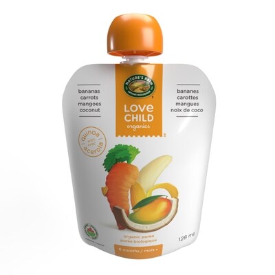 Love Child Organics Purée bananes 128 ml, 1,79 $/100ml