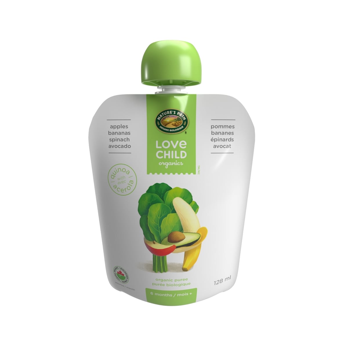 Love Child Organics Super Blends Baby Puree - Apples, Bananas, Spinach & Avocado