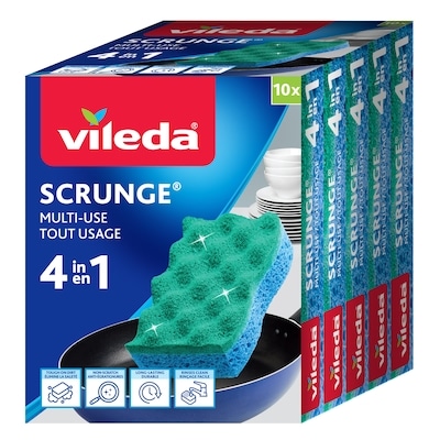 Vileda Éponge à récurer Scrunge tout usage, Paquet de 10 10 ea, 1,10 $/1ch