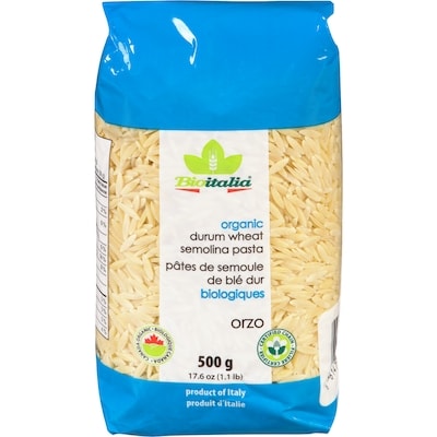 Bioitalia Organic Durum Wheat Semolina Pasta Orzo 500 g, $0.70/100g