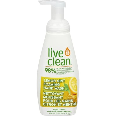 Live Clean Lemon Mint Foaming Hand Wash 400 ml, $1.13/100ml