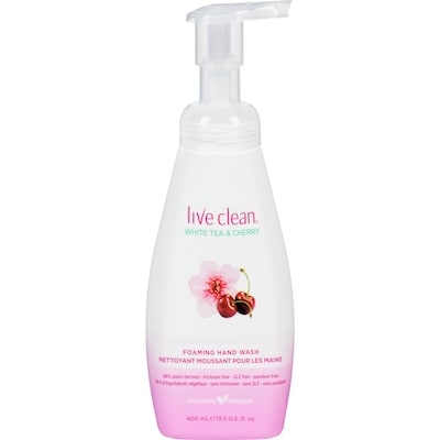 Live Clean White Tea & Cherry Foaming Hand Wash 400 ml, $1.62/100ml