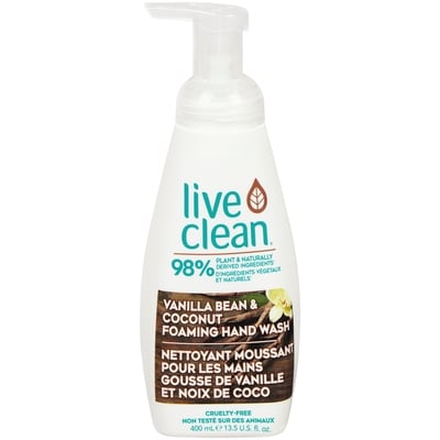 Live Clean Vanilla Bean & Coconut Foaming Hand Wash 400 ml, $1.13/100ml