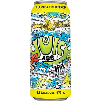 Flying Monkeys Juicy Ass IPA (ID required at pick-up) 473 ml, $0.83/100ml