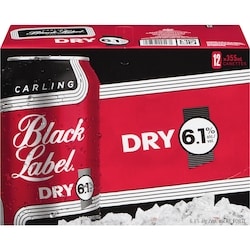 Black Label Lager blonde (Pièce d’identité requise au moment du ramassage) 12x355.0 ml, 0,49 $/100ml