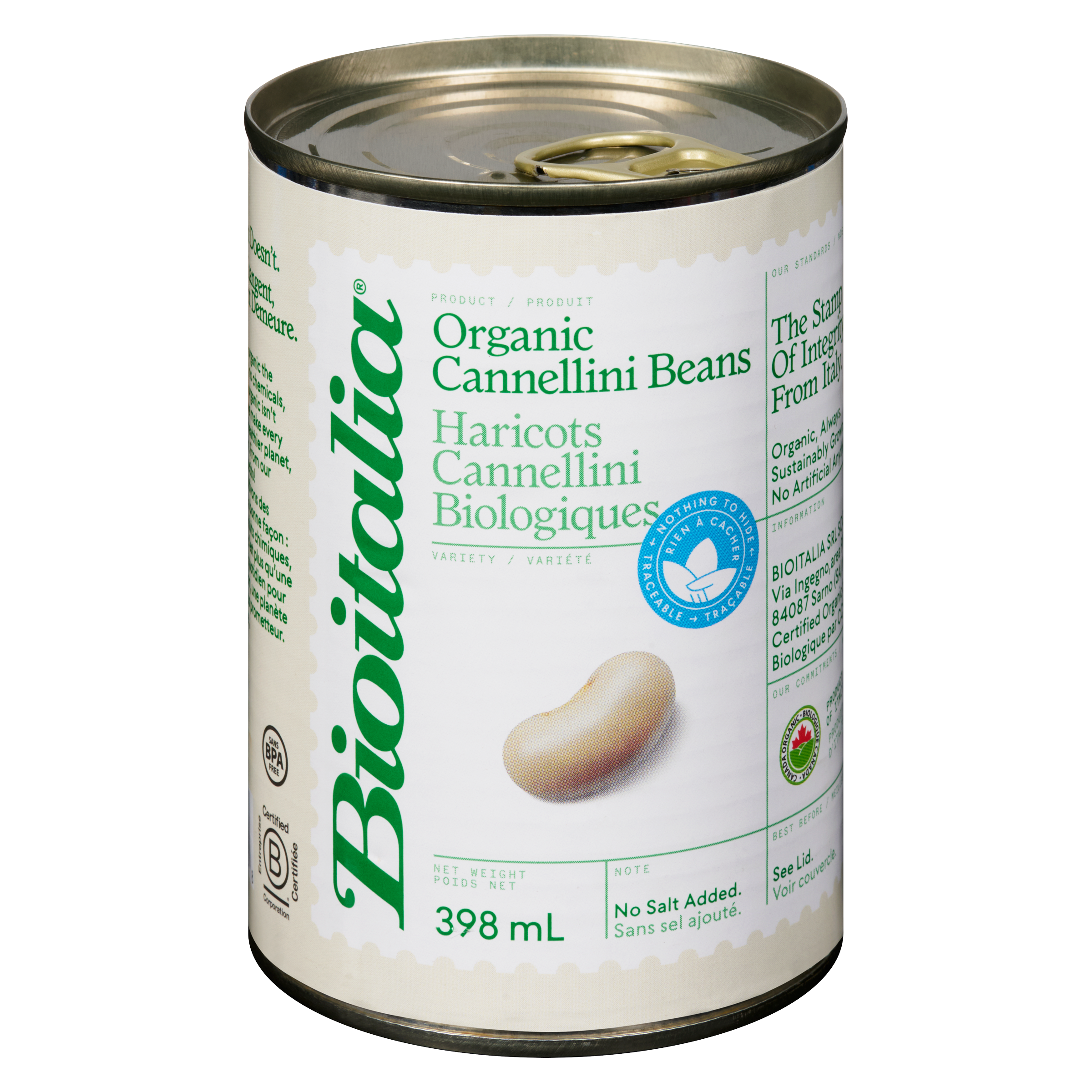 Bioitalia Haricots Cannellini biologiques 398 ml, 0,88 $/100ml