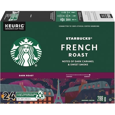 Starbucks Dosettes K-Cup de café moulu à torréfaction française foncée 24 ea, 1,12 $/1ch