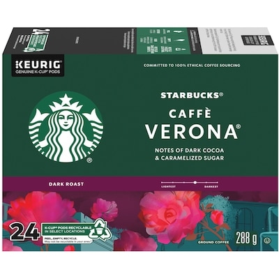 Starbucks K Cup Verona Dark Roast Ground Coffee K-Cup Pods 24 ea, $1.12/1ea