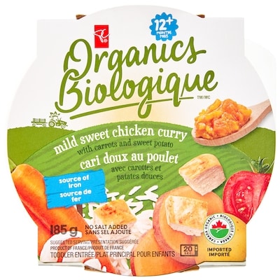PC Organics Organic Mild Sweet Chicken Curry Toddler Entree 185 g, $1.78/100g