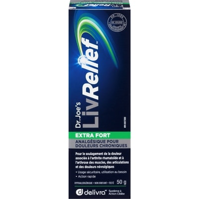 Delivra Crème pour le soulagement des douleurs LivRelief, extra puissant 50 g, 48,98 $/100g