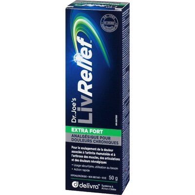 Crème pour le soulagement des douleurs LivRelief, extra puissant