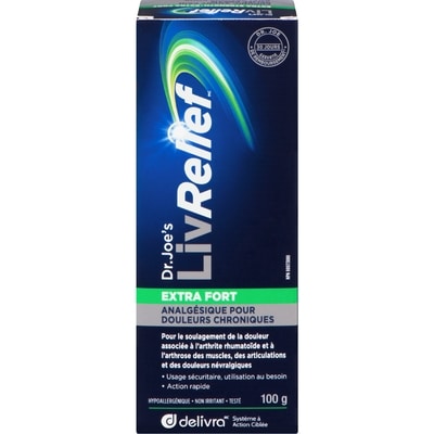 Delivra Crème LivRelief, extra puissant 100 g, 32,99 $/100g