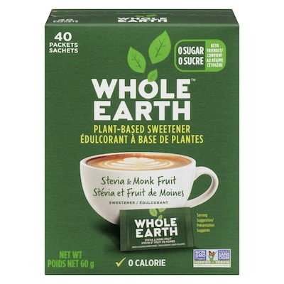 Whole Earth Sweetner Co. Extrait de stévia et de fruit de moine Whole Earth 40 ea, 0,15 $/1ch