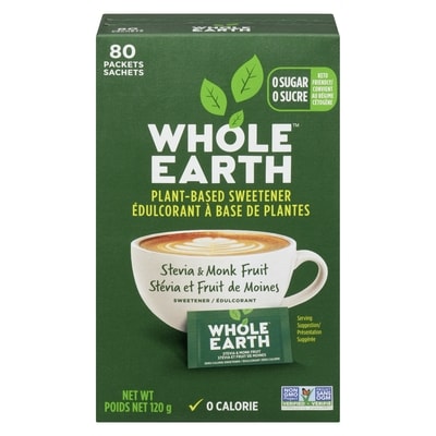 Whole Earth Sweetner Co. Extrait de stévia et de fruit de moine Whole Earth 80 ea, 0,12 $/1ch