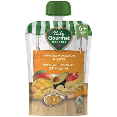 Baby Gourmet Purée Biologique Mangue, avocat et avoine 128 ml, 1,79 $/100ml